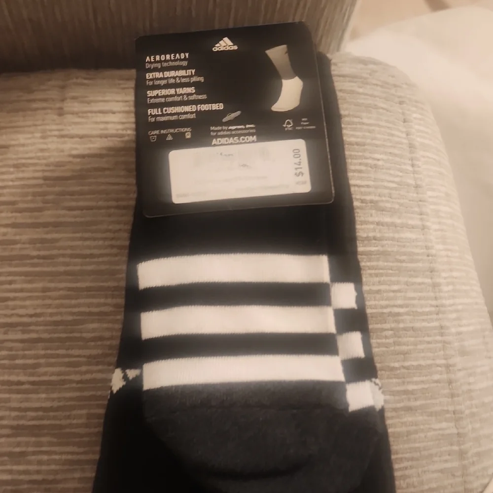 Adidas Men's Cushioned Crew Socks - Black and White
